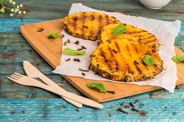 Image showing Grilled pineapple slices