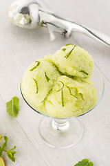 Image showing Melon flavored ice-cream