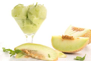 Image showing Melon flavored ice-cream