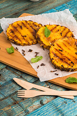 Image showing Grilled pineapple slices