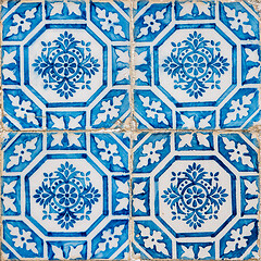 Image showing Traditional Portuguese glazed tiles