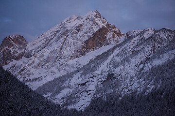 Image showing mountain village in alps  at night