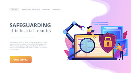 Image showing Industrial cybersecurity concept landing page.
