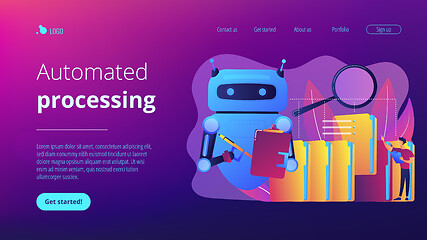 Image showing Robotic process automation concept landing page.