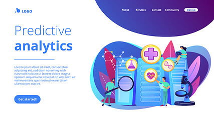 Image showing Big data healthcare concept landing page.