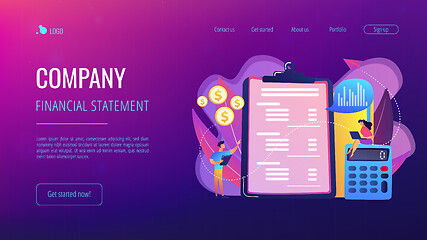 Image showing Income statement concept landing page.