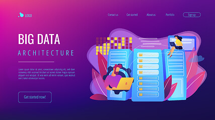 Image showing Big data storage concept landing page.