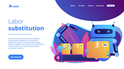 Image showing Labor substitution concept landing page.
