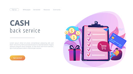Image showing Cash back concept landing page.
