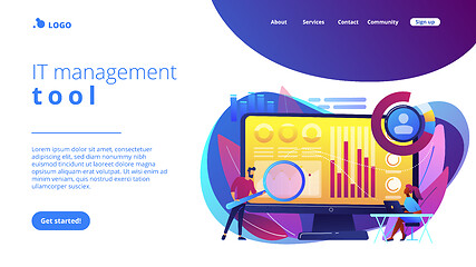 Image showing Financial management system concept landing page.