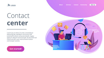 Image showing Contact center concept landing page.