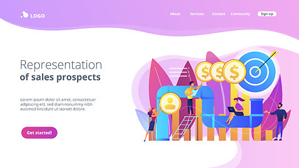 Image showing Sales pipeline management concept landing page.