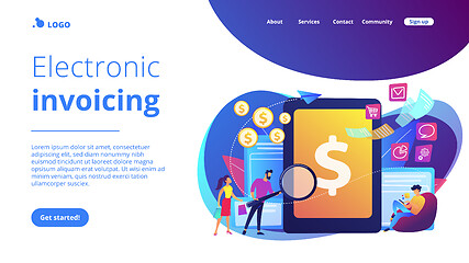 Image showing E-invoicing concept landing page.
