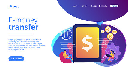 Image showing Digital currency concept landing page.