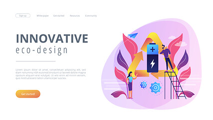 Image showing Eco battery concept landing page.