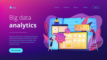 Image showing Big data visualization concept landing page.