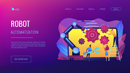 Image showing Collaborative robotics concept landing page.