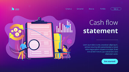 Image showing Cash flow statement concept landing page.