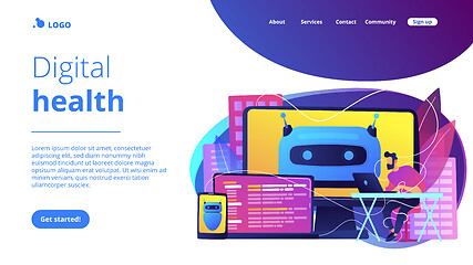 Image showing Digital wellbeing concept landing page.