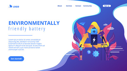 Image showing Eco battery concept landing page.