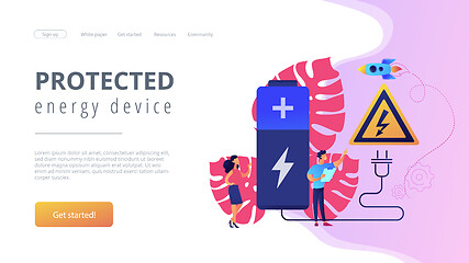 Image showing Safety battery concept landing page.