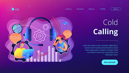 Image showing Cold calling concept landing page.