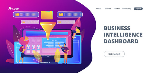 Image showing Business intelligence dashboard concept landing page.