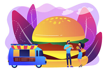 Image showing Street food concept vector illustration.