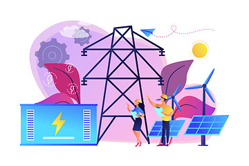 Image showing Energy storage concept vector illustration.