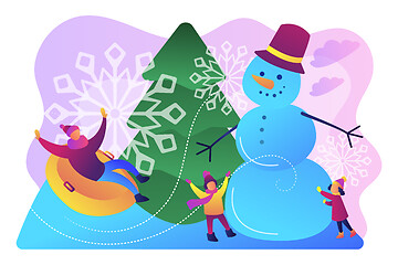 Image showing Winter outdoor fun concept vector illustration.