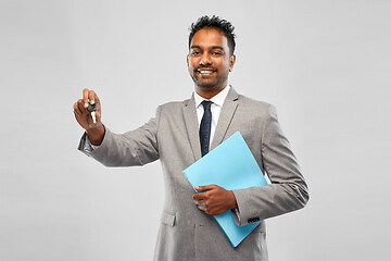 Image showing happy indian man showing car key