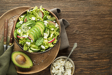 Image showing Green salad avocado	