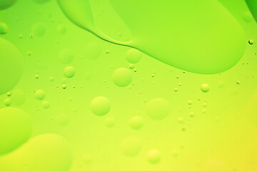 Image showing Green and yellow abstract background picture made with oil, water and soap