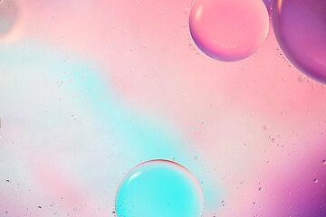 Image showing Defocused pastel colored abstract background picture made with oil, water and soap