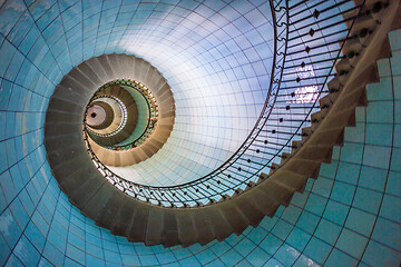 Image showing High lighthouse stairs, vierge island, brittany,france