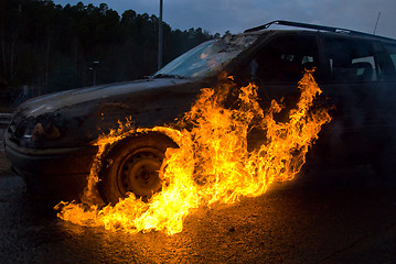 Image showing Car on fire