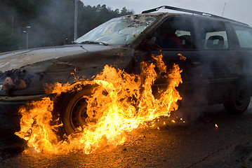 Image showing Car on fire