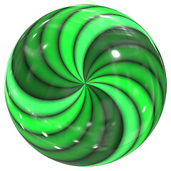 Image showing green swirl glass sphere