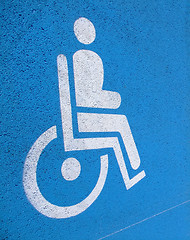 Image showing Logo for disabled on parking lot