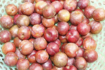 Image showing ripe plums on plate