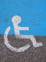 Image showing Logo on asphalt for disabled persons