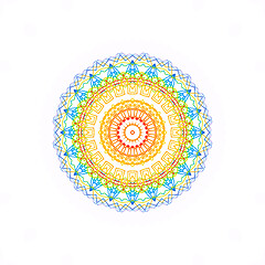 Image showing Bright abstract concentric shape on white background