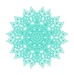Image showing Turquoise abstract concentric pattern shape 