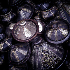 Image showing Handcrafts shot at the market in Marocco