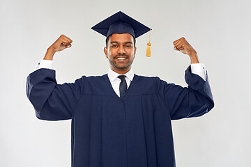 Image showing happy indian graduate student in mortar board