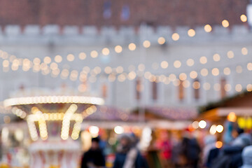 Image showing christmas market at tallinn old town hall square