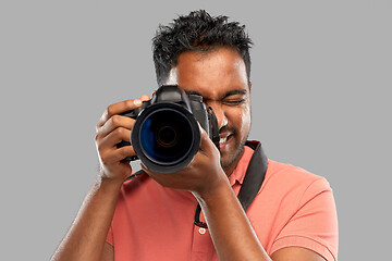 Image showing indian man or photographer with digital camera