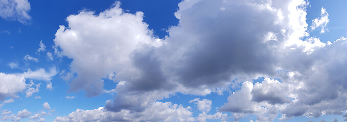 Image showing Sky panorama with clouds as background