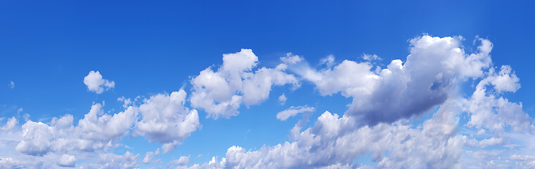 Image showing Sky panorama with clouds, as samless background