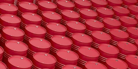 Image showing Rows with oil drums